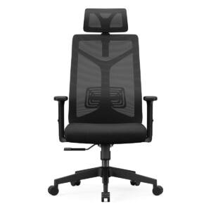 Silla ergonómica Sorolla negra vista de frente